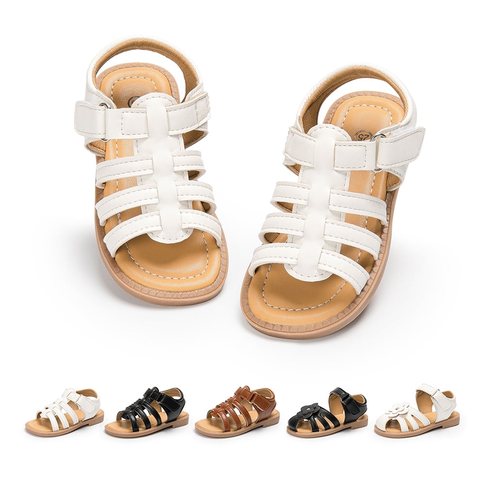 Toddler Girls Sandals Open Toe Summer PU leather Shoes for Little Kids
